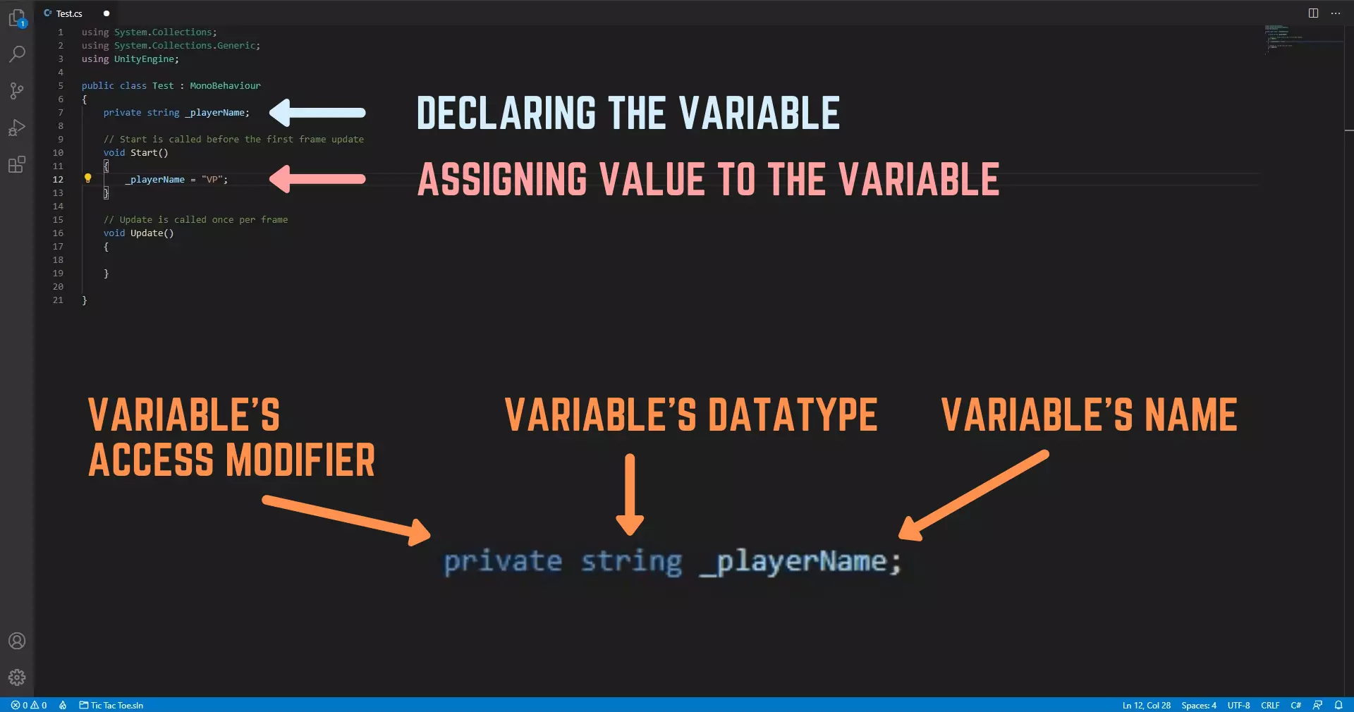 How To Declare A Variable, Assign a Value to it & 3 Parts of Variable Declaration Syntax - How To Make A Game